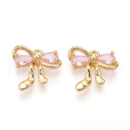Brass Micro Pave Cubic Zirconia Charms KK-N261-92A-G-1