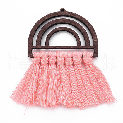 Polycotton(Polyester Cotton) Tassel Big Pendants FIND-T052-14E-1