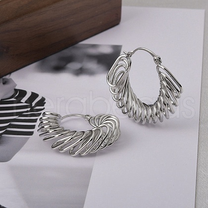Brass Hoop Earring for Women EJEW-L288-001P-1