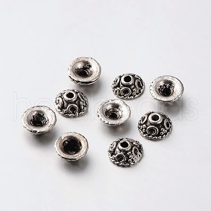Tibetan Style Alloy Bead Cones TIBEB-O004-01-1