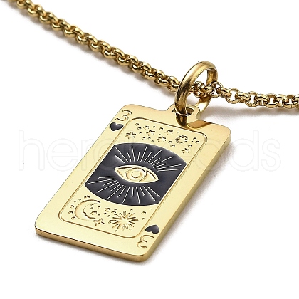 304 Stainless Steel Tarot Pendants Necklaces NJEW-A016-01B-1