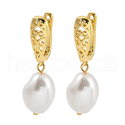 Rack Plating Teardrop Brass Hoop Earrings EJEW-C102-28A-G-1