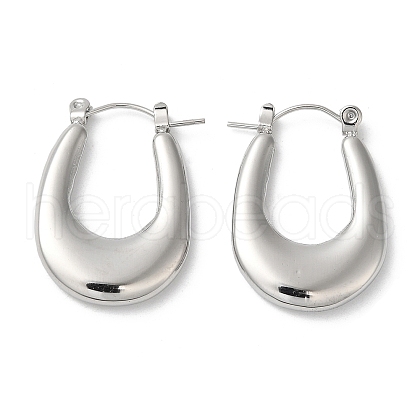 Non-Tarnish 304 Stainless Steel Thick Hoop Earrings for Women EJEW-Z026-23P-1