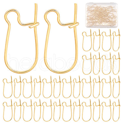 CREATCABIN 50Pcs Brass Hoop Earring Findings KK-CN0002-14-1