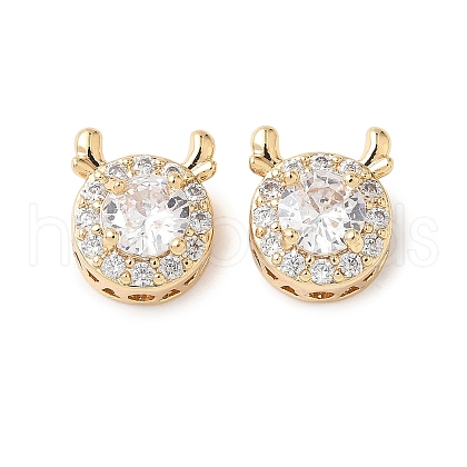 Brass Micro Pave Cubic Zirconia Beads KK-G531-01G-03-1