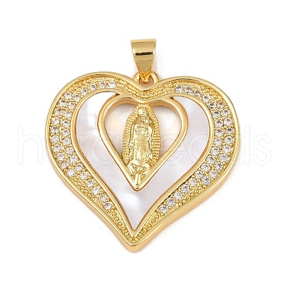 Brass Micro Pave Cubic Zirconia Pendants KK-A260-03G-1