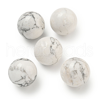 Natural Howlite Round Ball Figurines Statues for Home Office Desktop Decoration X-G-P532-02A-27-1