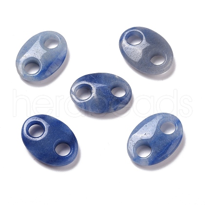 Dyed & Heated Natural Blue Aventurine Connector Charms G-P467-01H-1