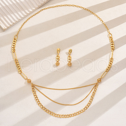 Elegant Iron Material Multi-layer Pendant Necklaces & Earrings Set for Women YG6401-1