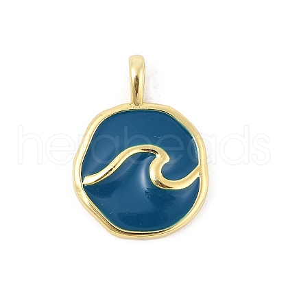 Brass Enamel Pendants KK-P300-25G-1