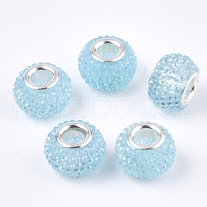 Resin Rhinestone European Beads RPDL-T002-04D-1