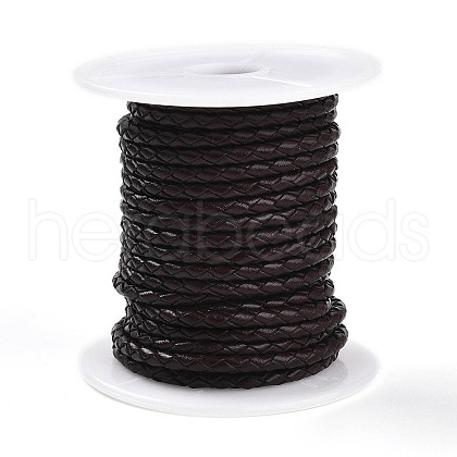 Braided Cowhide Leather Cord NWIR-N005-01B-3mm-1