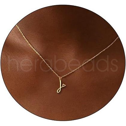 Fashionable Brass Letter Heart Pendant Necklaces for Women FS-WGD0E1D-10-1