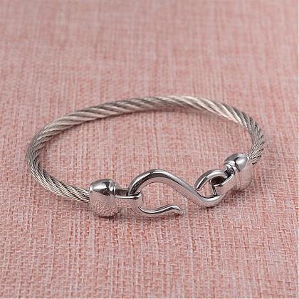 304 Stainless Steel Cuff Bangles BJEW-L605-05P-1