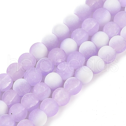 Frosted Crackle Glass Beads Strands X1-GLAA-U001-6mm-M04-1