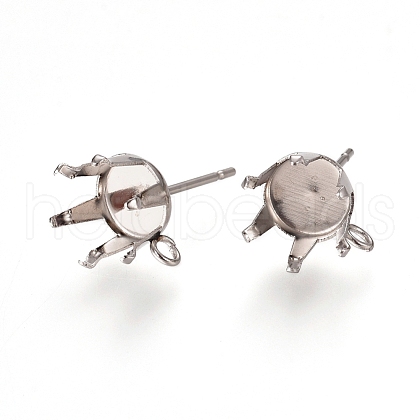 Non-Tarnish 304 Stainless Steel Post Stud Earring Settings STAS-L238-026A-P-1