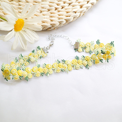 Flower Lace Embroidery Choker Necklaces FS-WG2FA5A-01-1