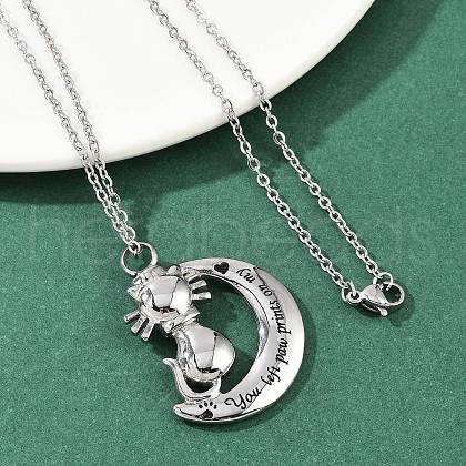 304 Stainless Steel Black Enamel Pet Urn Ashes Necklaces NJEW-K286-01A-P-1