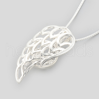 925 Sterling Silver Cage Pendant Necklaces NJEW-S415-06-1