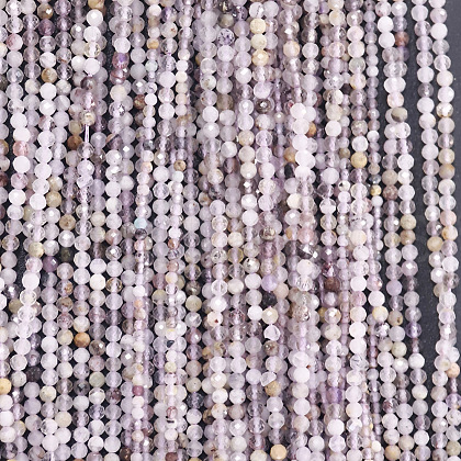 Natural Purple Rutilated Quartz Beads Strands G-RM250104-D7-1