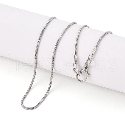 Brass Round Snake Chain Necklaces NJEW-R171-01-1