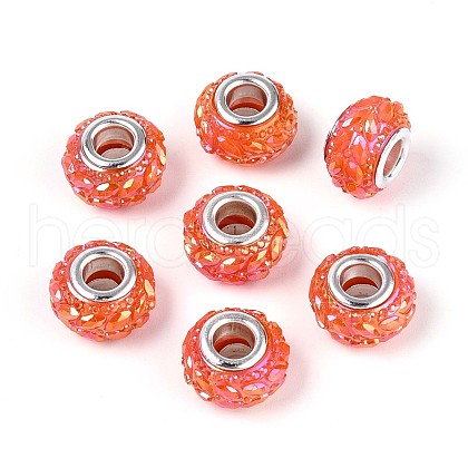 Opaque Resin European Beads RESI-T057-29J-1