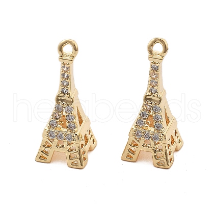 Brass Micro Pave Cubic Zirconia Pendants KK-B125-21G-1