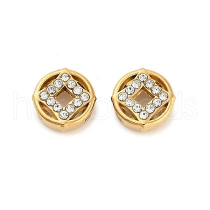 304 Stainless Steel Crystal Rhinestone Bead STAS-U047-32G-1