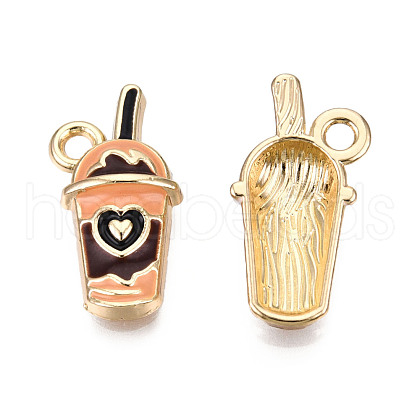 Eco-Friendly Zinc Alloy Milkshake Pendants ENAM-R051-16-01G-NR-1