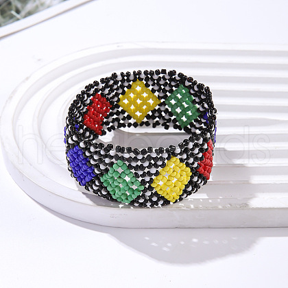 Bohemian Style Glass Seed Beaded Bracelets for Women FS-WGBF549-05-1