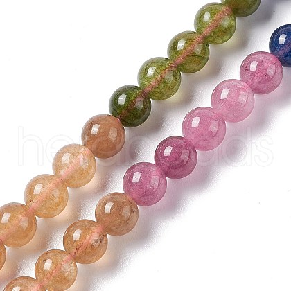 Natural White Jade Imitation Tourmaline Beads Strands G-I334-01A-1