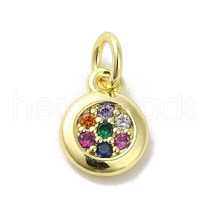 Brass Micro Pave Cubic Zirconia Charms KK-M283-25F-02-1