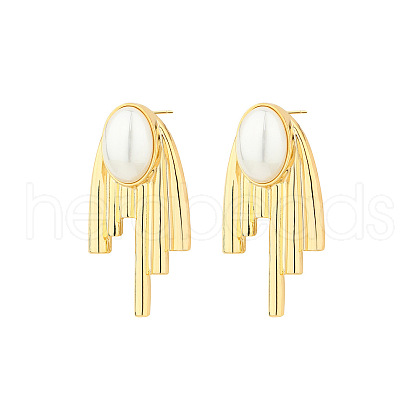 Stainless Steel with Pearl Earrings KS3885-2-1