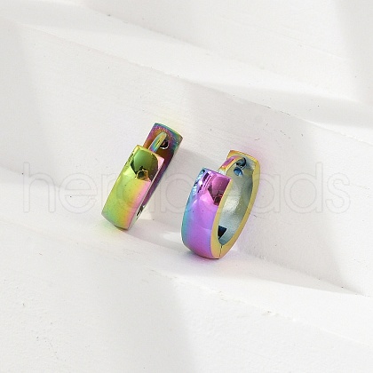 304 Stainless Steel Polishing effect Hoop Earrings EJEW-M001-29C-A-1