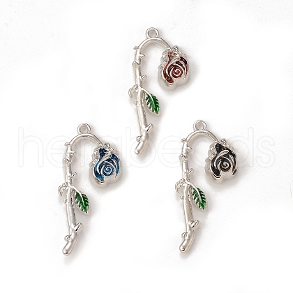 Rack Plating Alloy Enamel Pendants PALLOY-P291-04P-1