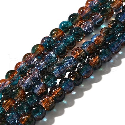 Crackle Glass Beads Strands X-CCG-C002-8mm-08-1