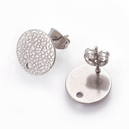 Non-Tarnish 304 Stainless Steel Stud Earring Findings X-STAS-O119-15C-P-1