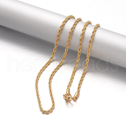 304 Stainless Steel Rope Chain Necklaces NJEW-F195-05A-G-1