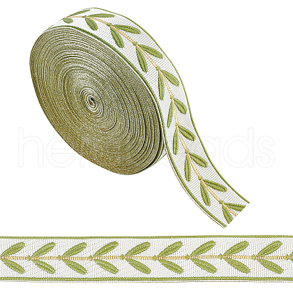 Olycraft 12M Polyester Jacquard Leaf Ribbon OCOR-OC0001-46D-1