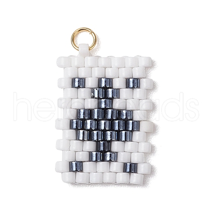 Cylinder Seed Flat Round Pendants PALLOY-MZ00594-03-1