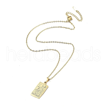 Rectangle with Twelve Constellations Pendant Necklaces NJEW-D069-01G-09-1