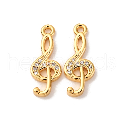 Brass Micro Pave Cubic Zirconia Pendants KK-K382-57G-1