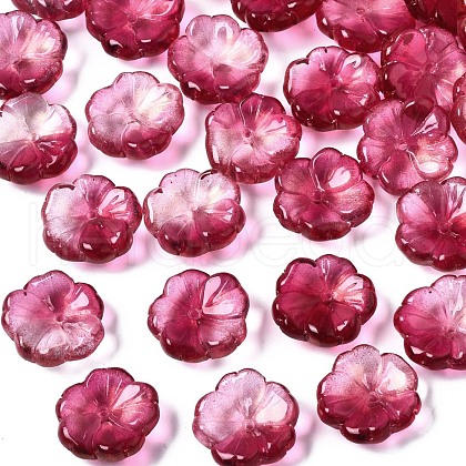 Transparent Spray Painted Glass Beads GLAA-Q089-003-G004-1