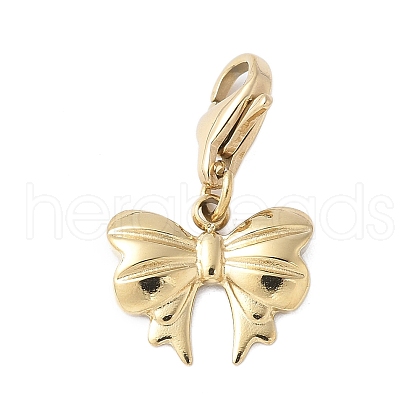 304 Stainless Steel Bowknot Pendant Decoration STAS-S165-29G-1