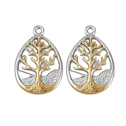 304 Stainless Steel Pendants STAS-L290-49GP-1