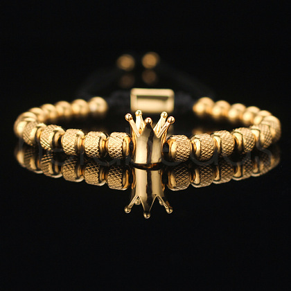 304 Stainless Steel Braided Beads Bracelets WG0F93D-04-1
