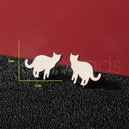 Non-Tarnish Stainless Steel Stud Earrings PW-WG95520-34-1