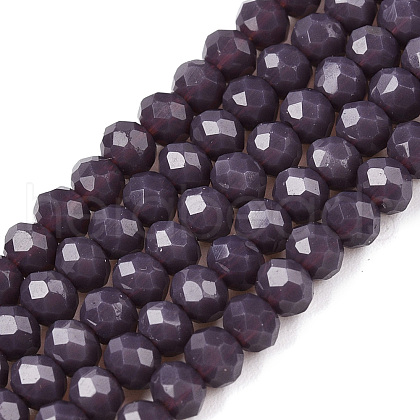 Opaque Solid Color Imitation Jade Glass Beads Strands EGLA-A044-P3mm-D11-1