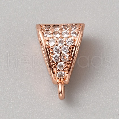 Brass Micro Pave Cubic Zirconia Tube Bails PHAR-WH0148-148RG-1