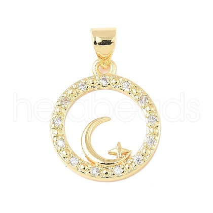Brass Micro Pave Cubic Zirconia Pendants KK-D357-16A-G-1